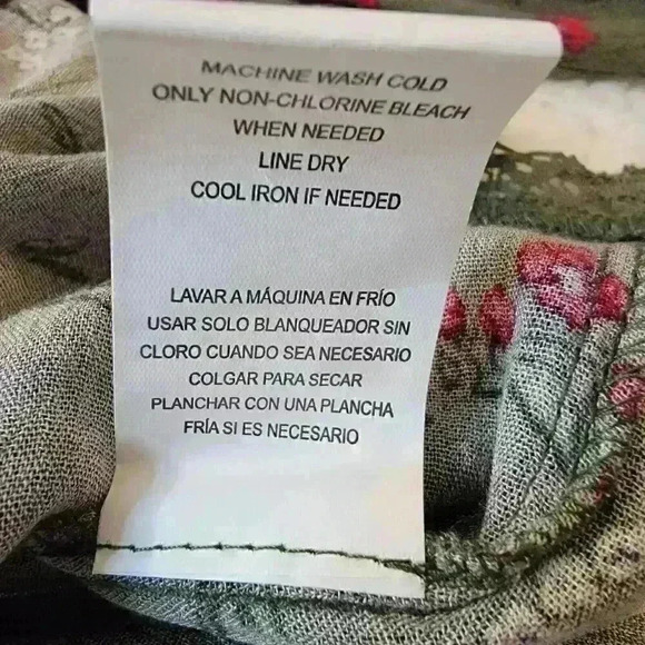 Mason Belle Blouse Top Womens Medium Maroon Floral Green Stretch Keyhole Boho - Picture 12 of 16